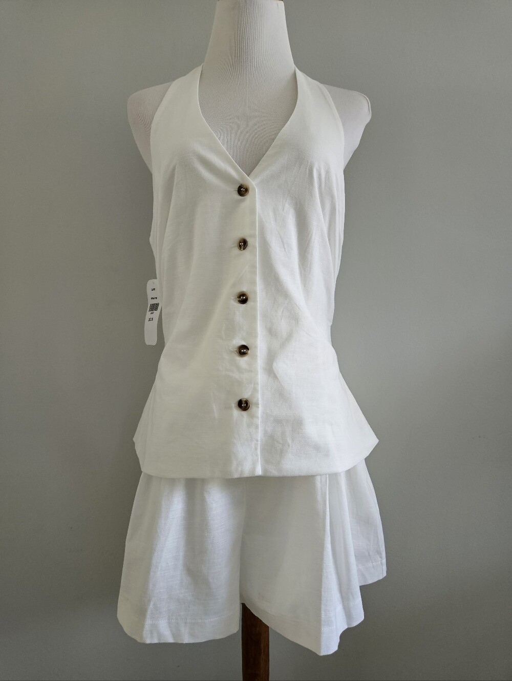 Hudson Gray | White Halter Romper